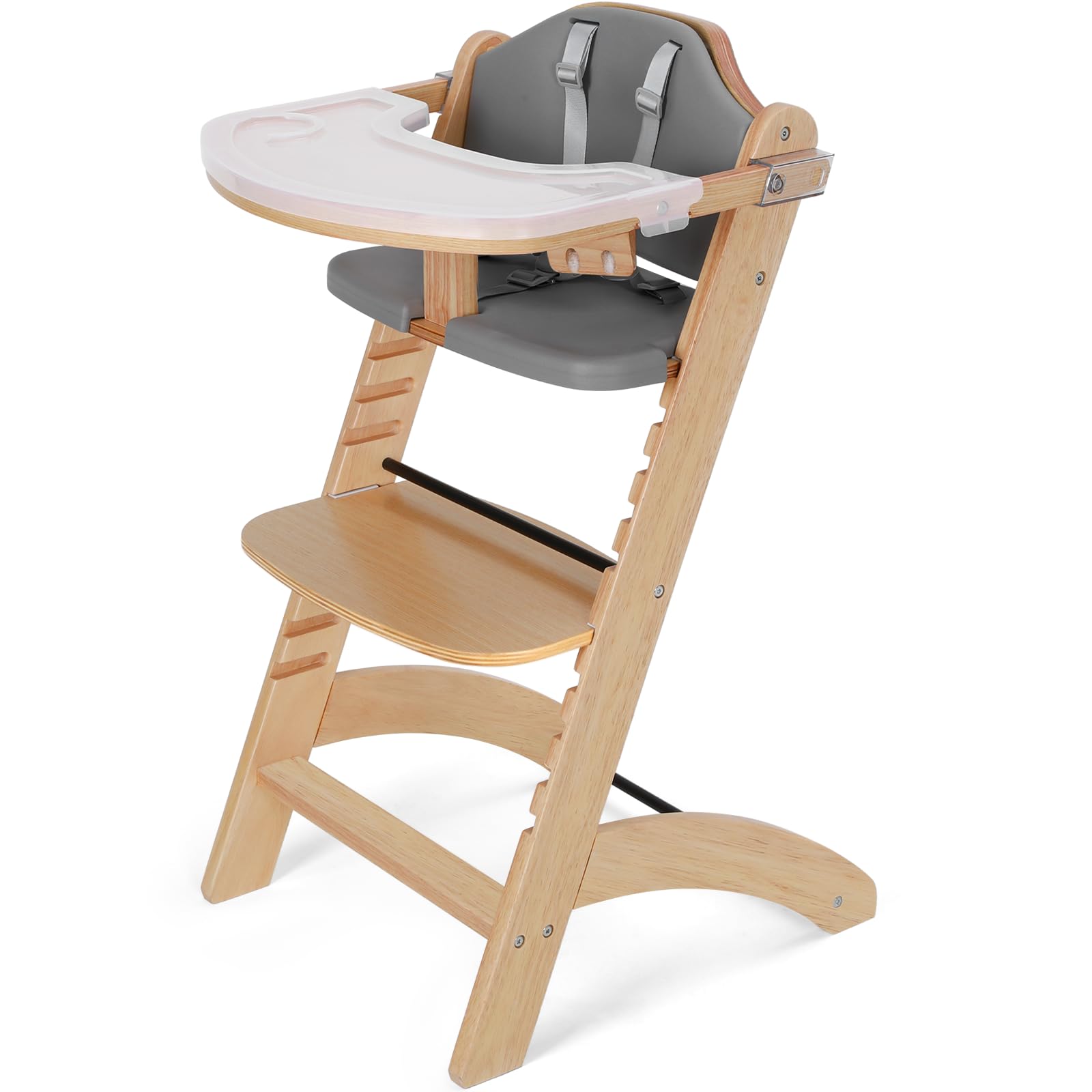 New Upgrade 3-in-1 Convertible Wooden High Chair for Babies & Toddlers