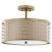 Collection Giotta Farmhouse Antique Gold 16-inch Diameter Semi Flush Mount