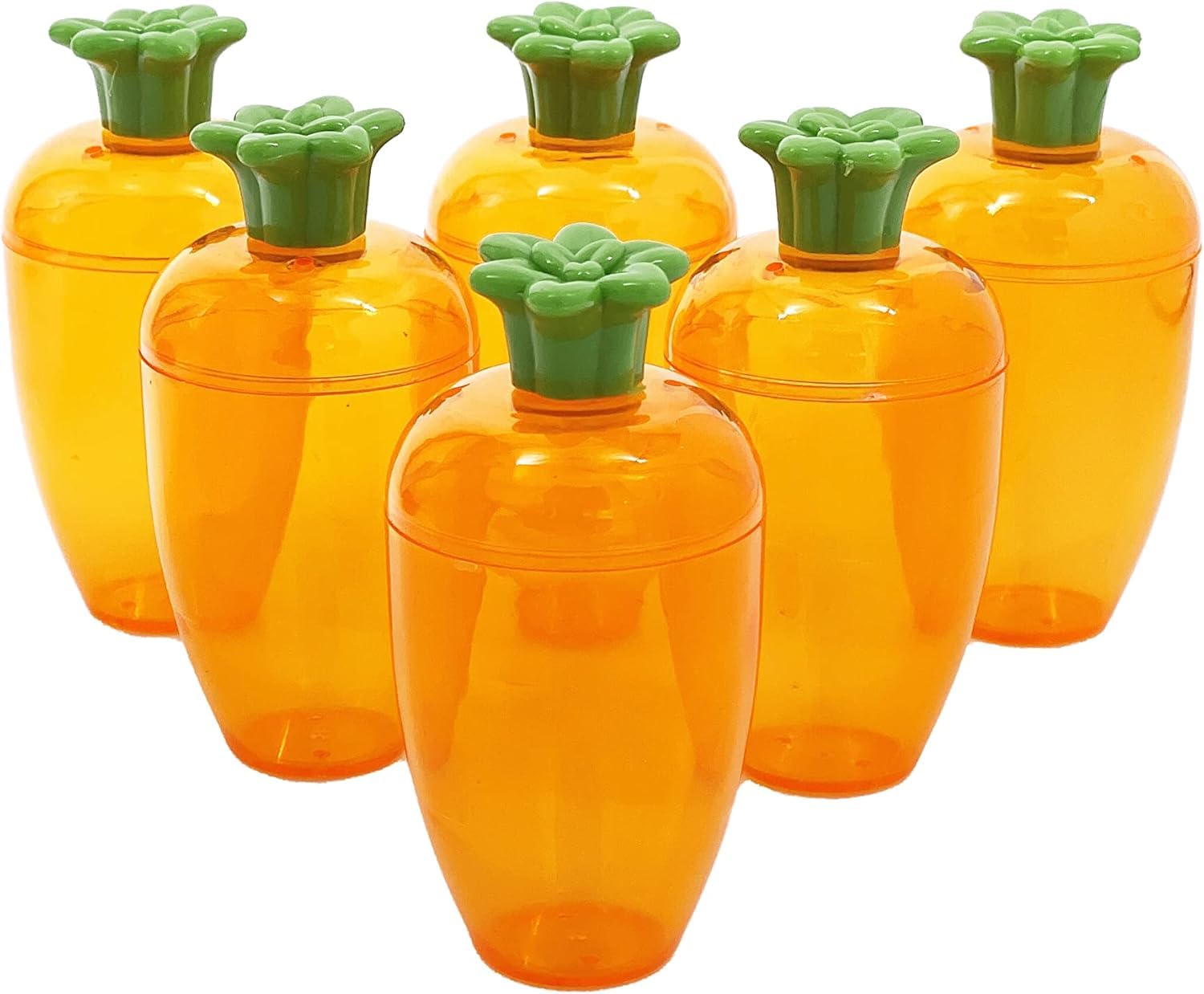 The Dreidel Company Fillable Easter Carrots Containers, Bright Orange Plastic Carrot
