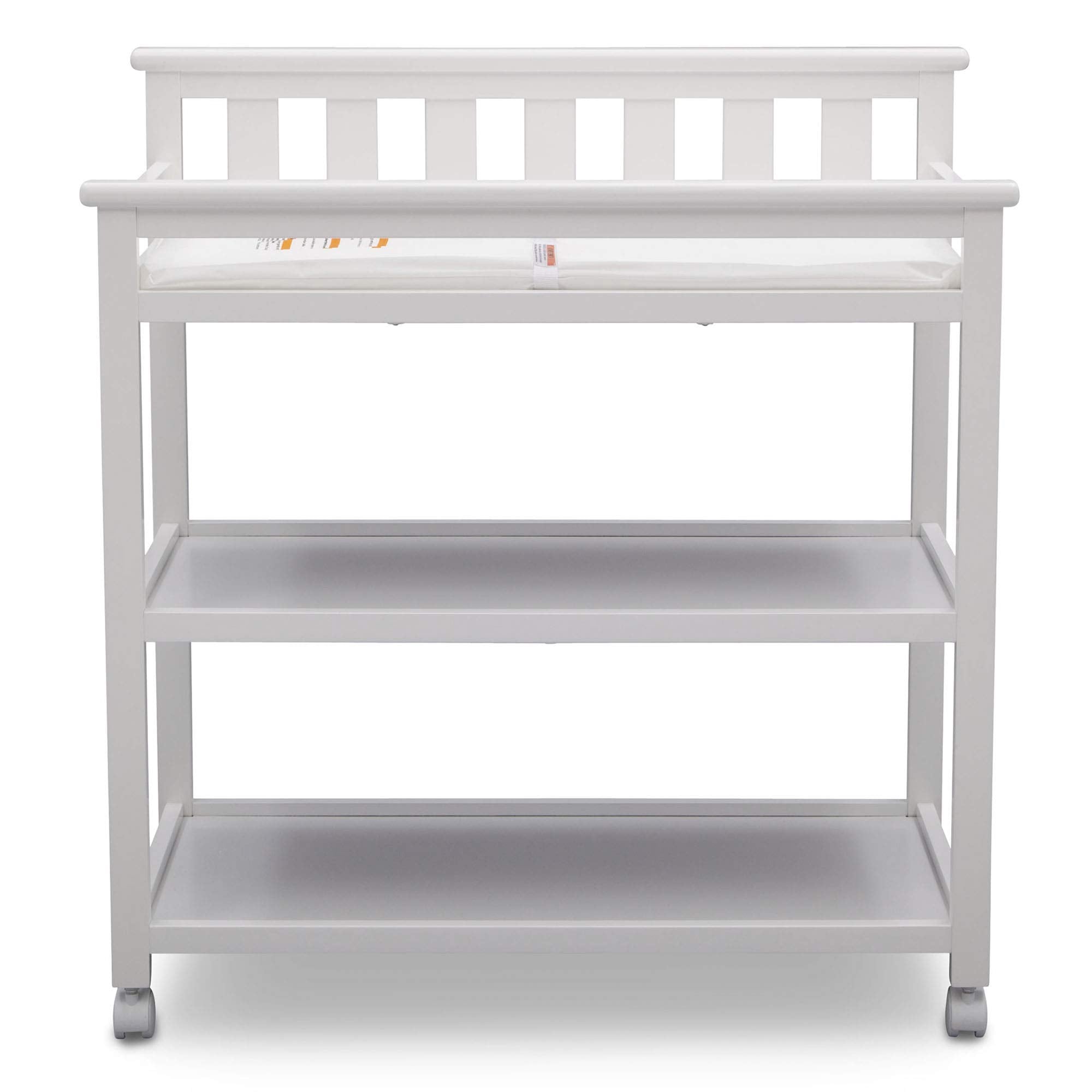 Flat Top Changing Table with Wheels and Changing Pad - Greenguard Gold Certified