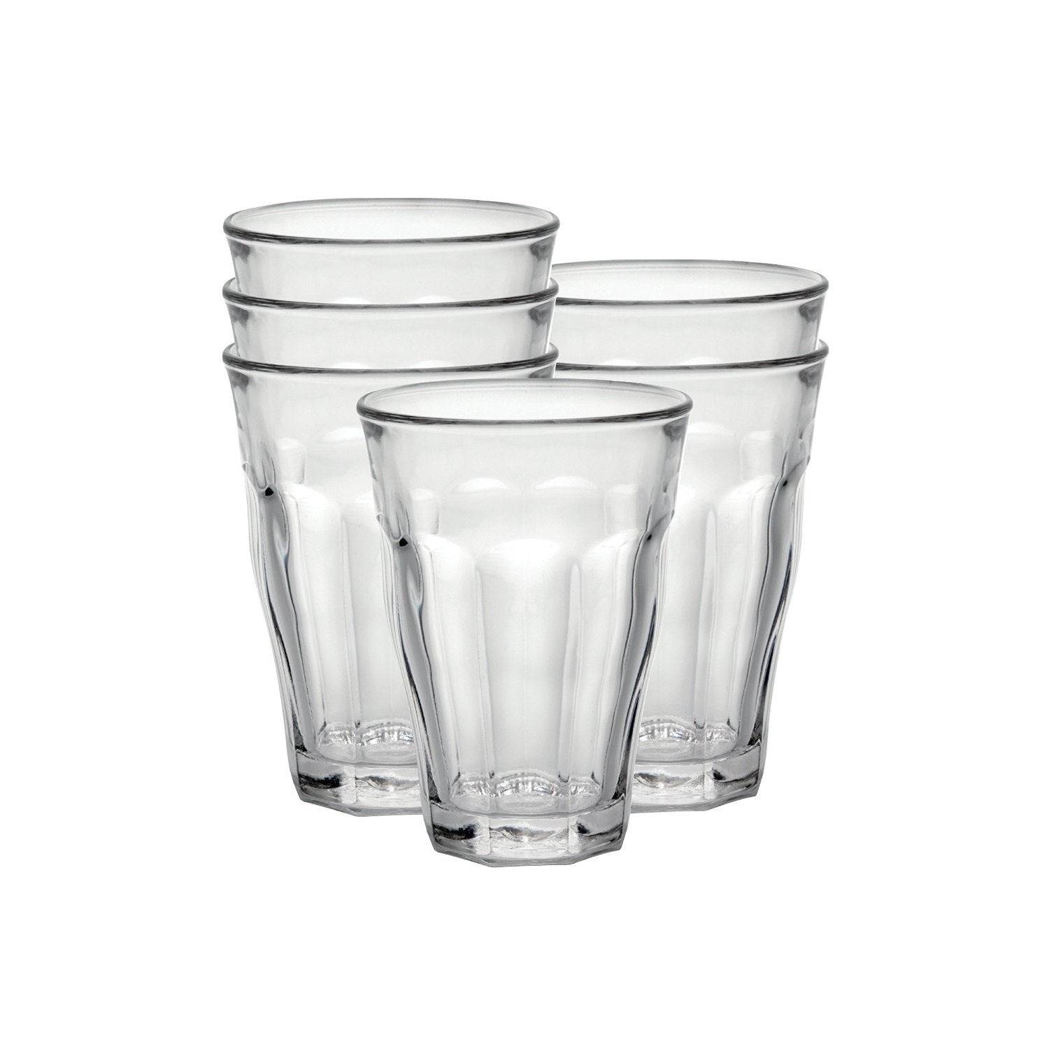 Piece Clear Tempered Glass Drinkware and Tumbler Cup Set for Wine,