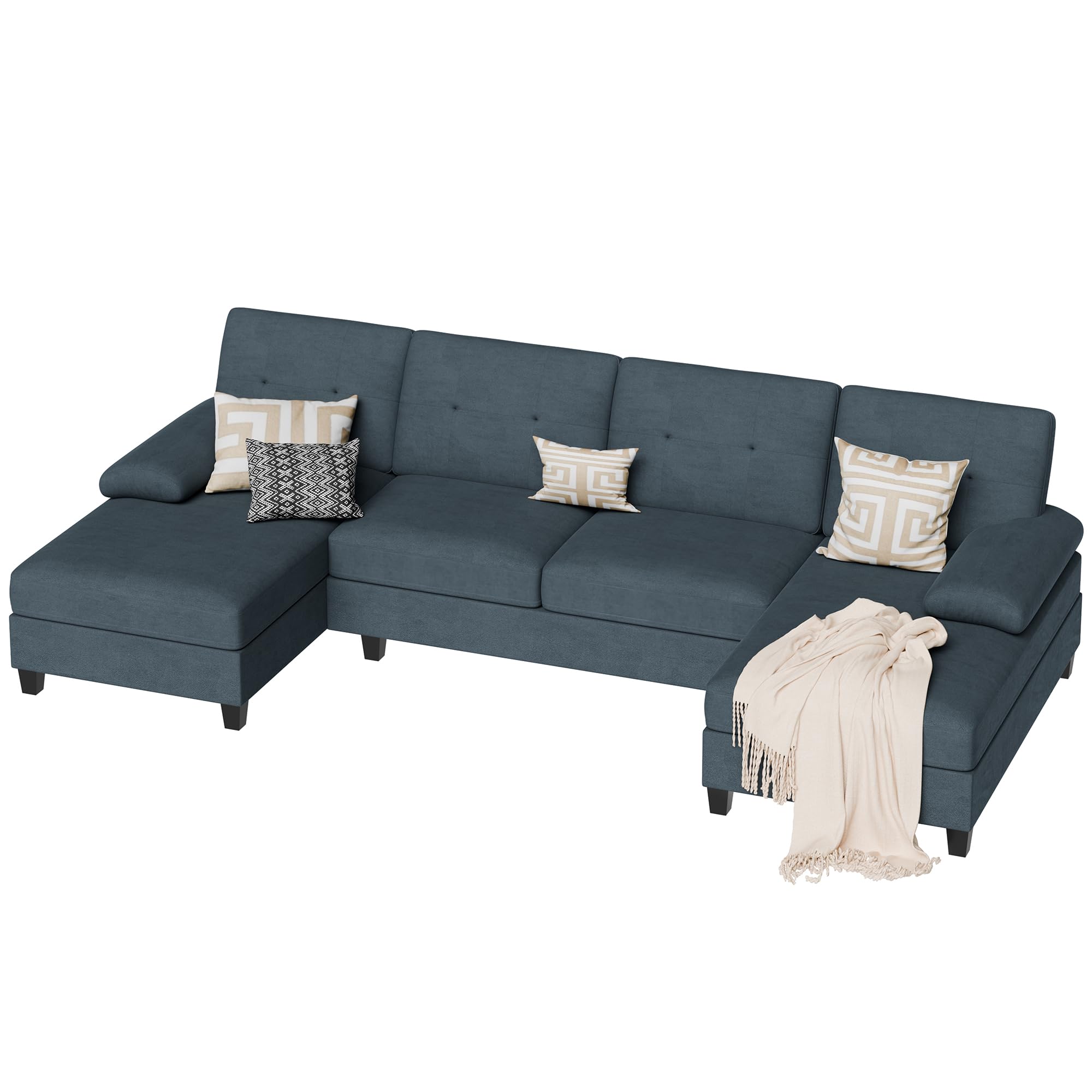 Sectional Couches for Living Room, U-Shaped Sofa with Chaise