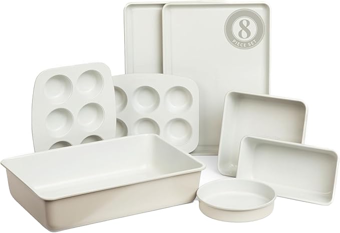 8-Piece Bakeware Set | Non-Stick Baking Set with Ceramic Finish