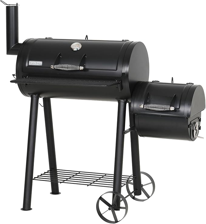 Offset Smoker Charcoal Grills with 37-Inch Cook Chamber