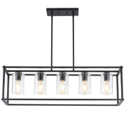 Dining Room Light Fixture Chandelier Over Table,5-Light Kitchen Island Lighting Hanging