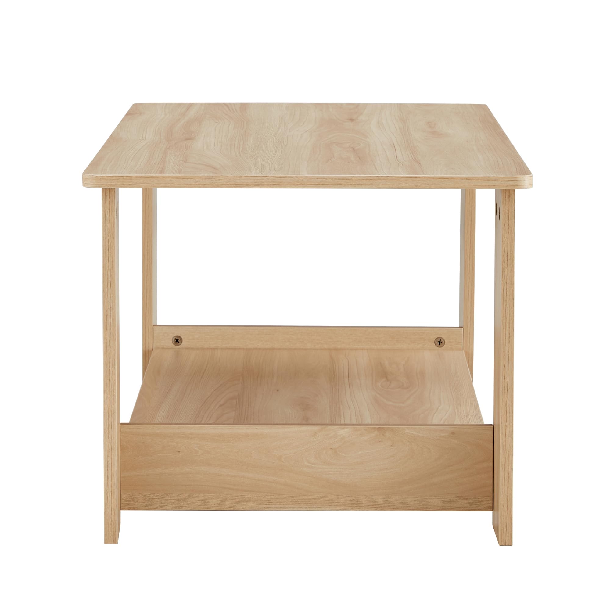 6955609318947 2-Tier Storage Shelf Solid Legs Center Living Room Wooden Farmhouse