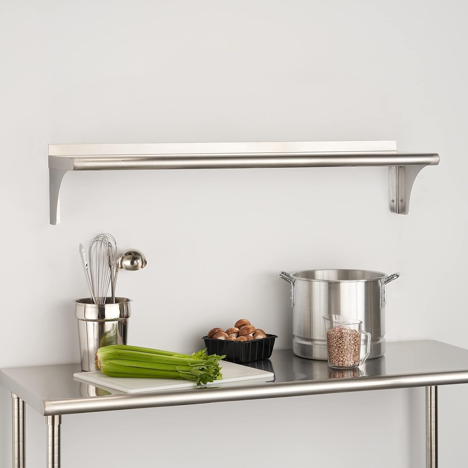 THA-3326 EcoStorage NSF Commercial-Grade Stainless Steel Wall Shelf for Kitchen