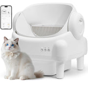 Litter Box,Open Top Design Automatic Cat Litter Box Self Cleaning for Multiple