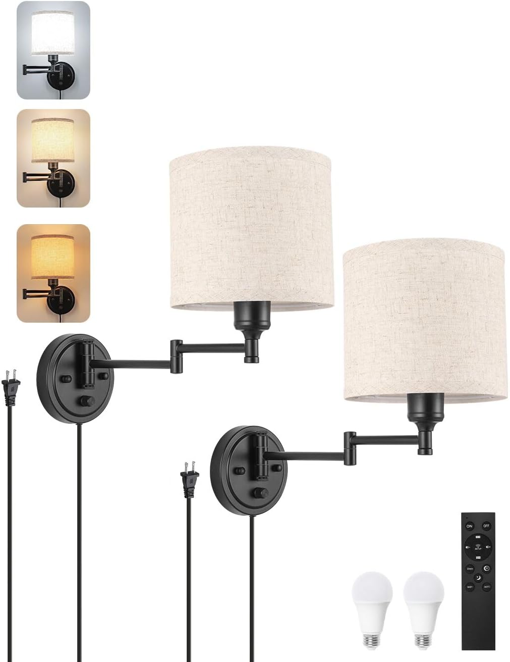 Remote Control, Dimming 10%-100% & Adjustable Colors 2700K-6500K,