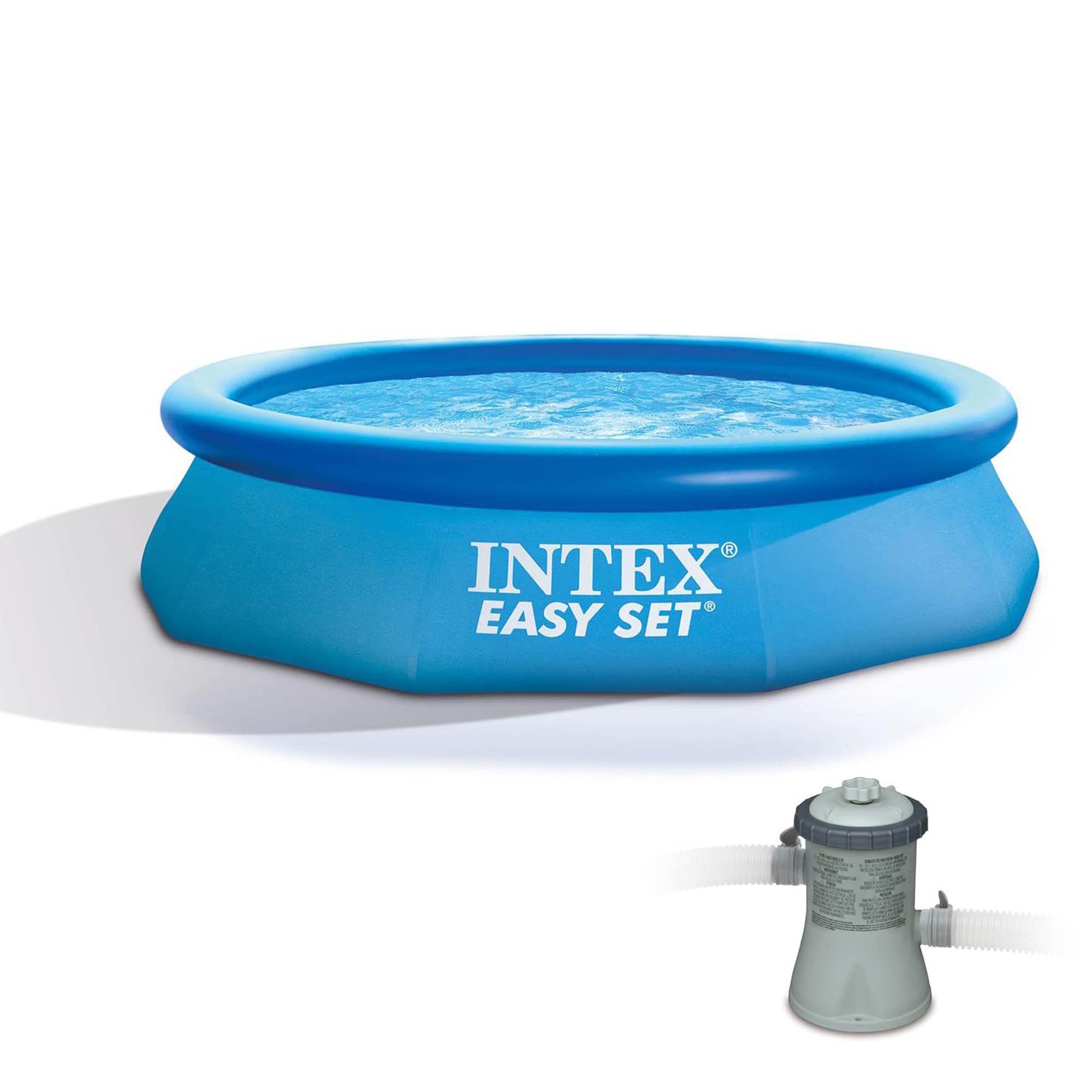 10ft x 30in Easy Set Above Ground Inflatable Family Swimming Pool & Pump