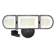 150W Outdoor LED Flood Light Plug in, Exterior Floodlights with 3 Adjustable Heads