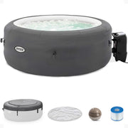 SimpleSpa Inflatable Hot Tub 4 Person Bubble Massage Spa: Includes Insulated Cover