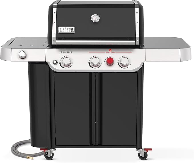 Genesis E-335 Gas Grill for Outdoor Cooking, 3 Burners and 1 Side Burner