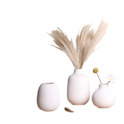 White Ceramic Vase Set of 3, Minimalist Decor, Home Decorative Vase