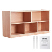 Storage Cabinet, 5-Compartment Cubby Storage Shelf, 48''W Kids Toy Storage
