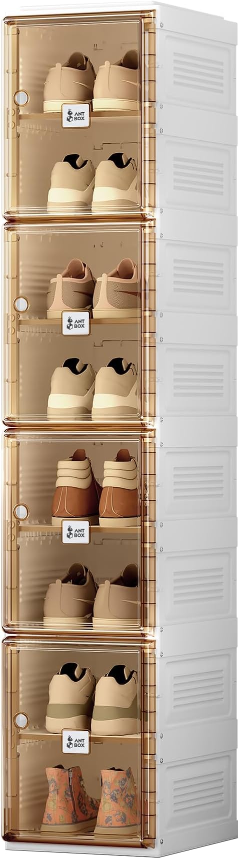 Shoe Organizer Storage Box, Portable Folding Shoe Rack for Closet with Magne