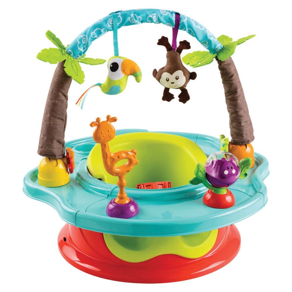 Bright Starts Deluxe SuperSeat, Wild Safari, Fun Baby Seat for Sitting Up, Playtime