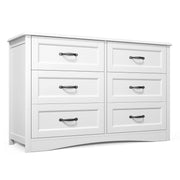 6 Drawer Dresser for Bedroom，47'' Larger Chest of Drawers with Mental