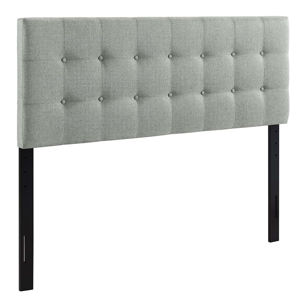 Gray Linen Queen Headboard