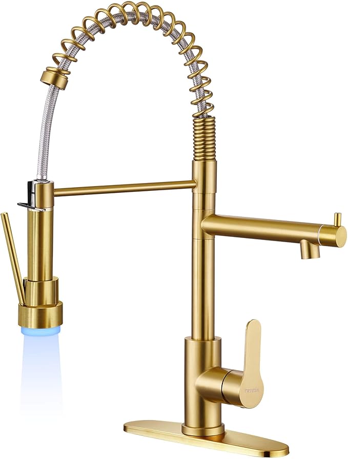 Rose Gold Kitchen Faucet with Pull Down Sprayer