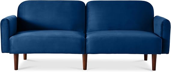 77" Mid Century Modern Velvet Loveseat Sofa, Couch, Convertible Sofa