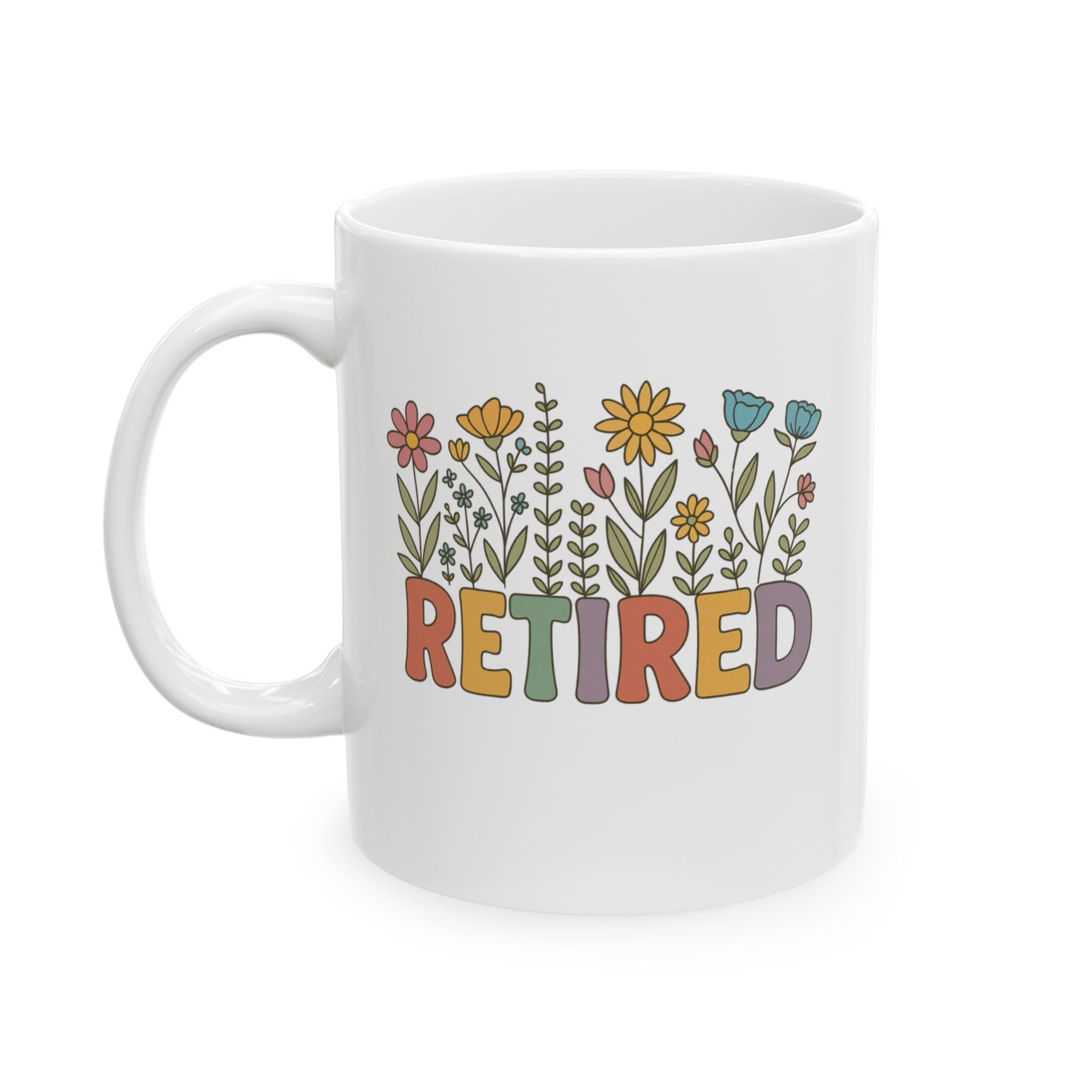 Retired Coffee Mug – Floral Retirement Gift for Women & Men