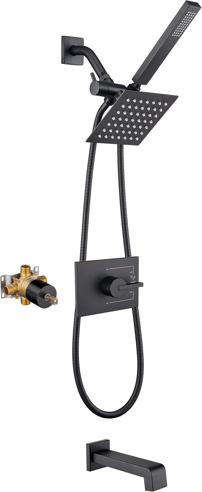 Shower Faucet Set, Shower Heads with Handheld Spray Combo and Tub Spout