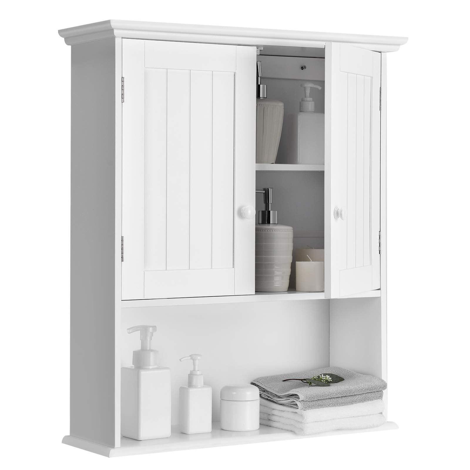 Wall Mount Bathroom Cabinet Wooden Medicine Cabinet Storage Organizer