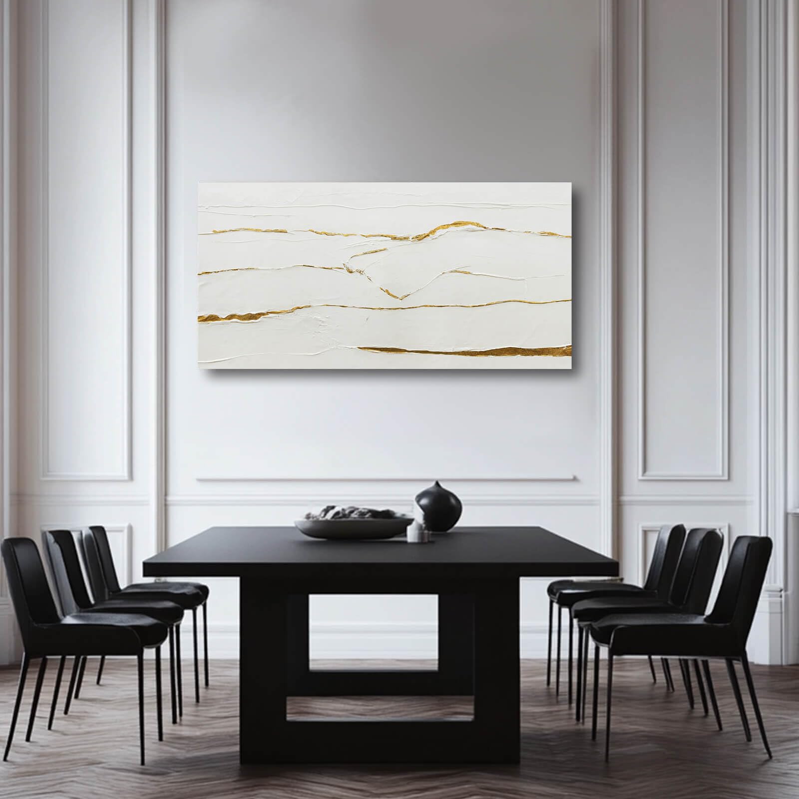 Minimalist Wall Art Gold Line Prints on White Blackground Office Posters White Abstract