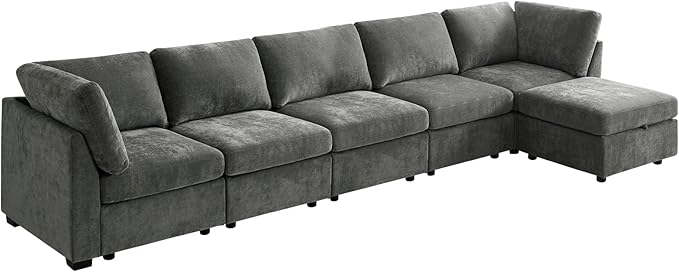 Sofa Couch Set with Storage Ottoman for Living Room