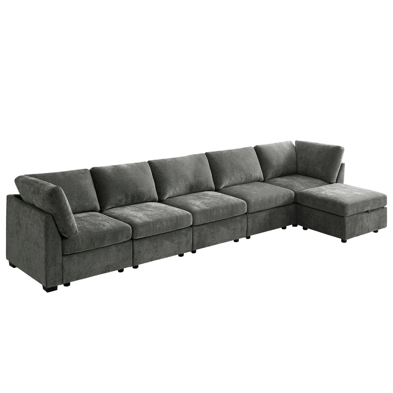 Sofa Couch Set with Storage Ottoman for Living Room