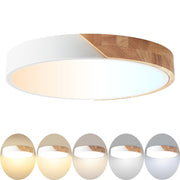 LED Flush Mount Ceiling Light Fixture Wood,16 inch Kitchen Light Fixtures Ceiling