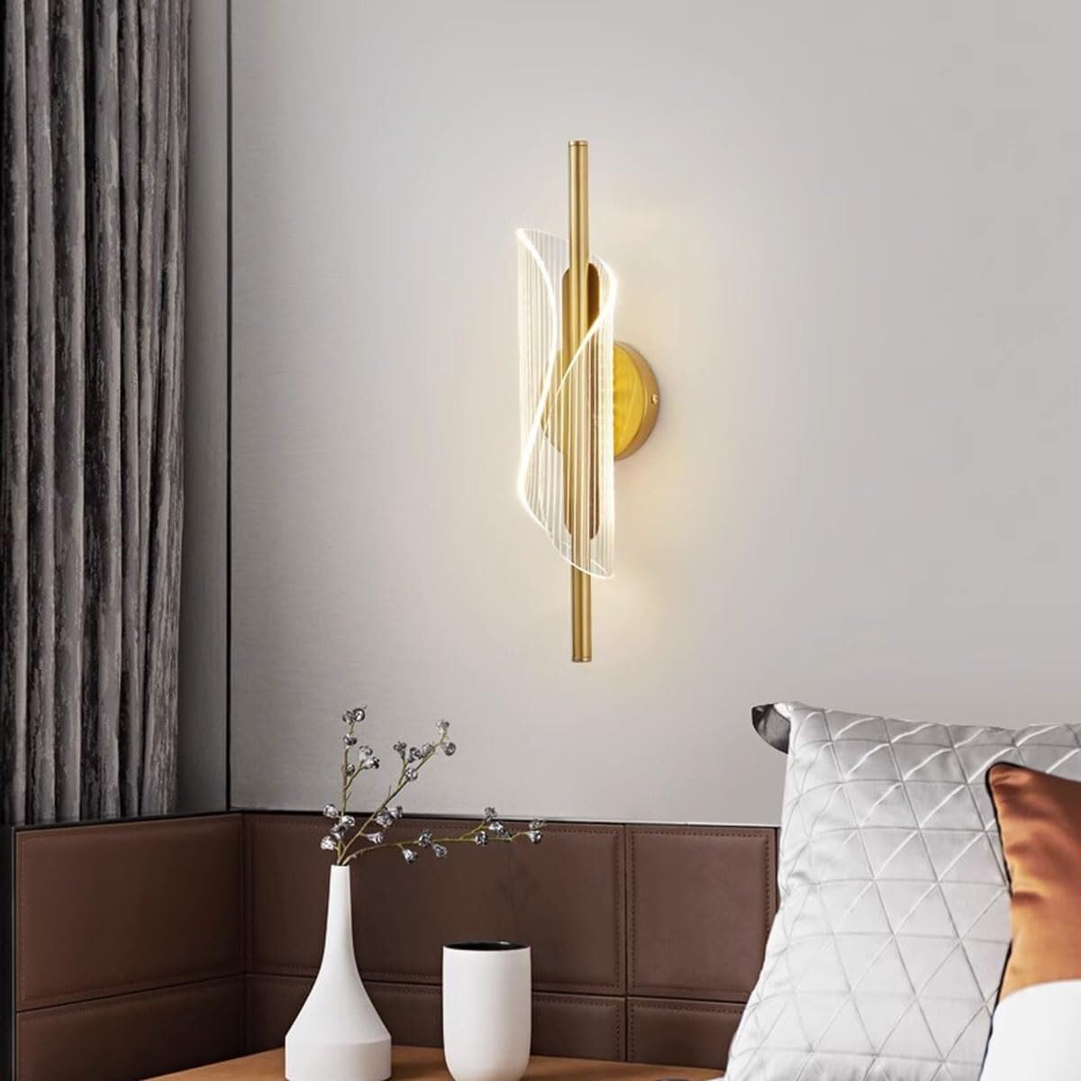Gold Indoor Wall Sconce Bedside Wall Lamp, Interior 8W Wall Mounted Light Fixtures