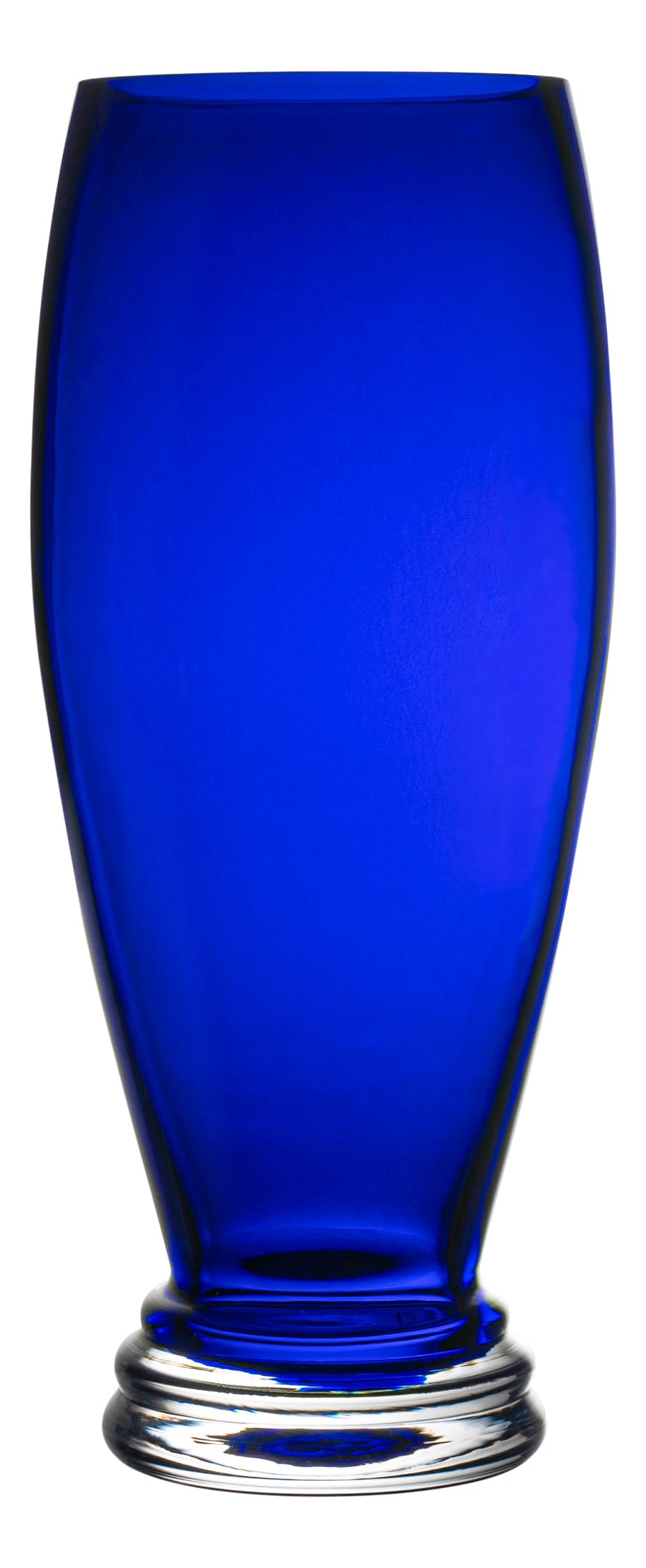 Glass - Footed Round Vase - Cobalt - 12" H (12 Inches High) Made in Europe