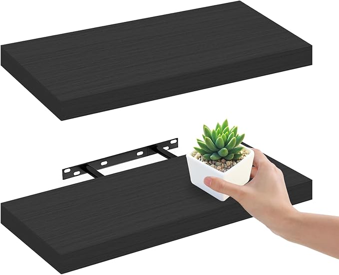 Floating Book Shelves for Wall, 2 PCS Hanging Shelf Bathroom, Wall Mounted Shelves