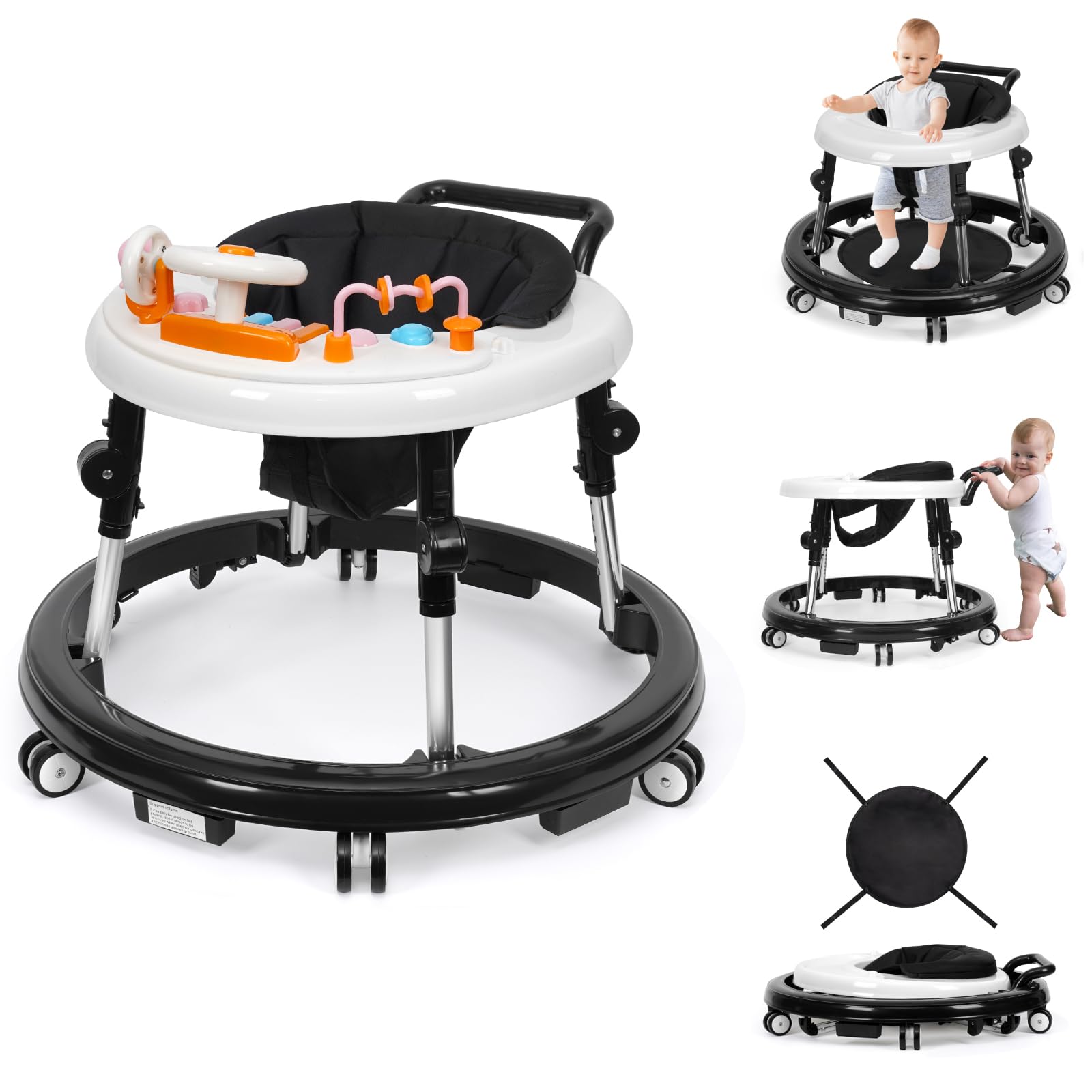 Music and Lights Baby Walker Foldable with 9 Adjustable Heights