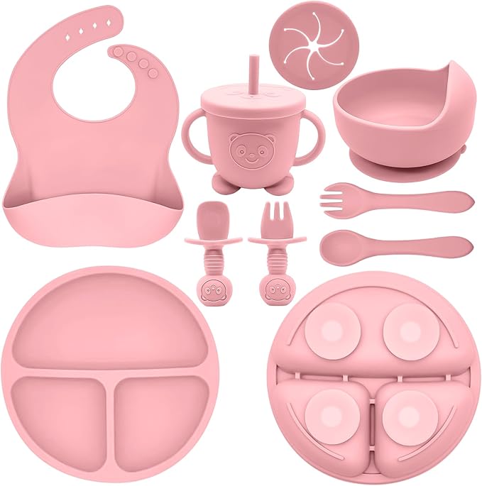 Baby Feeding Set | Baby Led Weaning Supplies Includes Suction Bowls and Divided