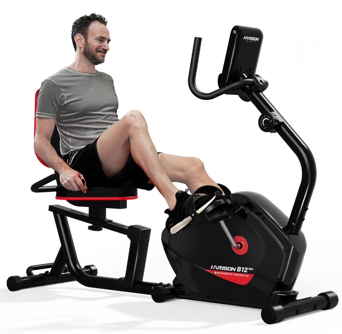 Recumbent Exercise bike for Home 400LBS Capacity, Magnetic Recumbent Exercise