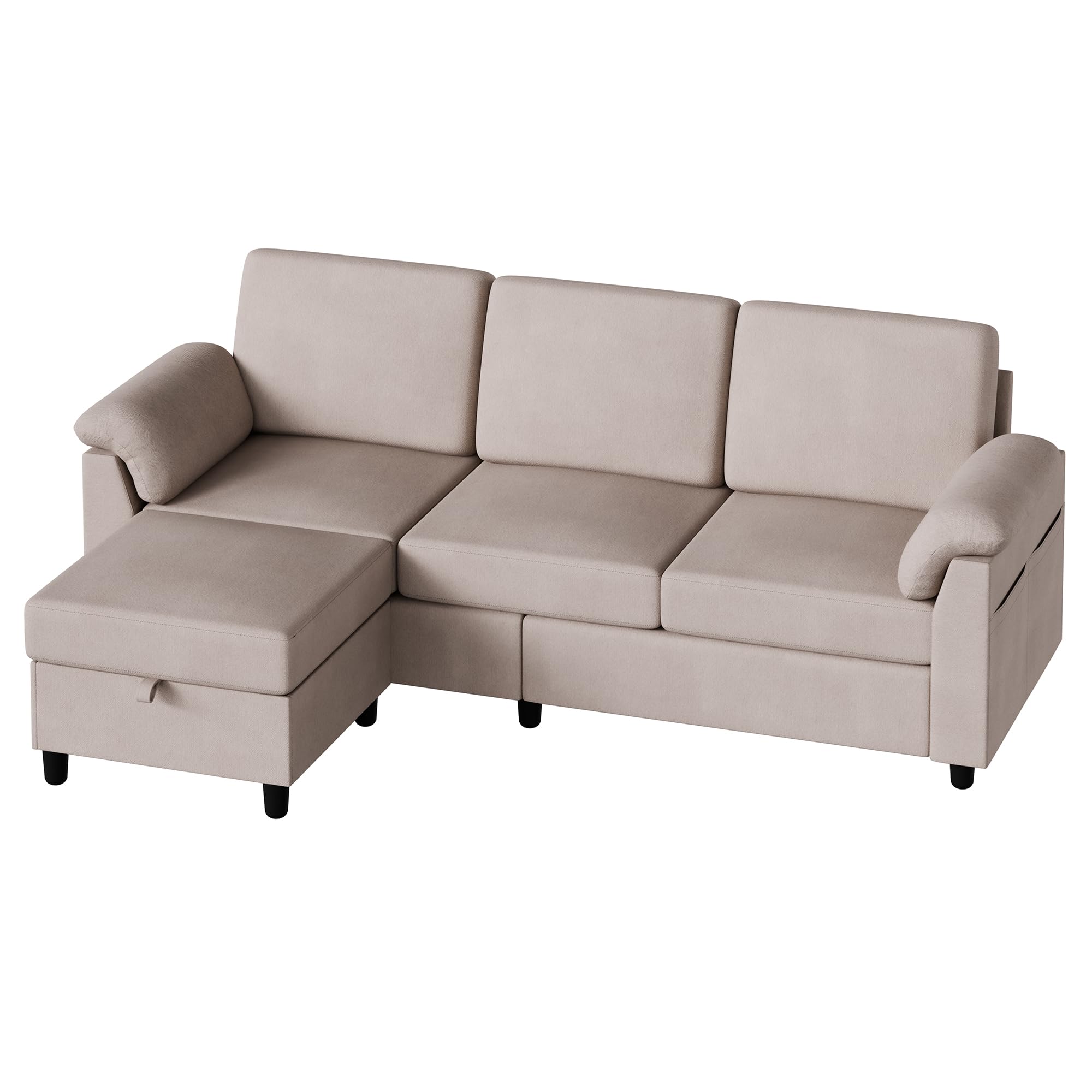79" Convertible Sectional Couches Sofa with Storage Ottoman
