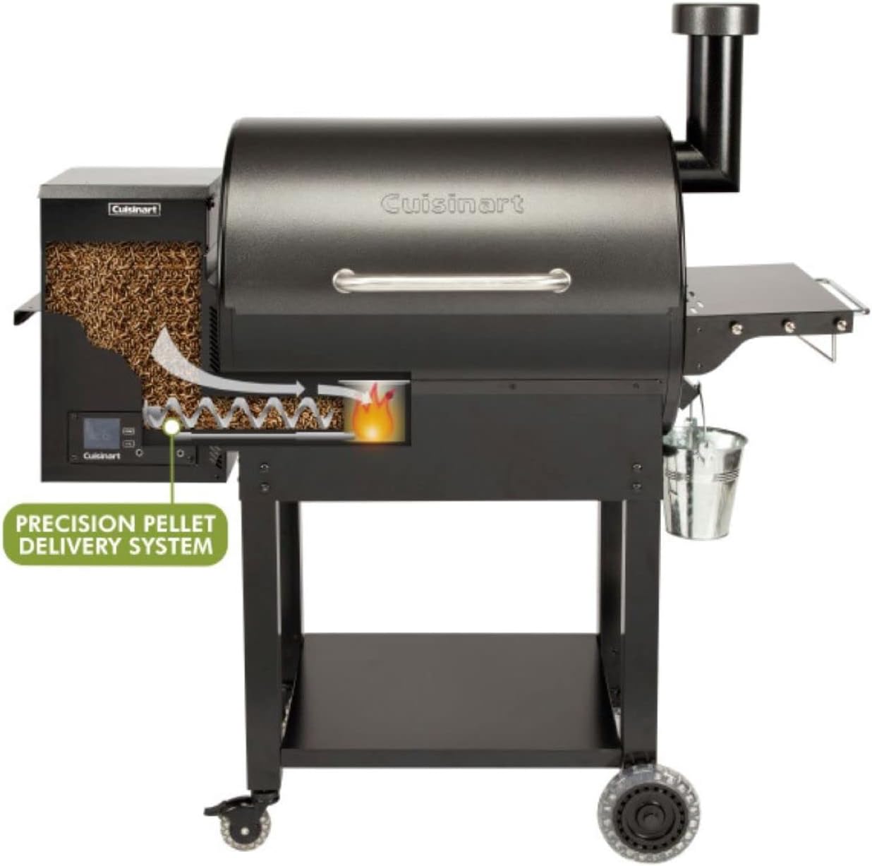 Grill and Smoker, 52"x24.5"x49.3", Deluxe Wood Pellet Grill