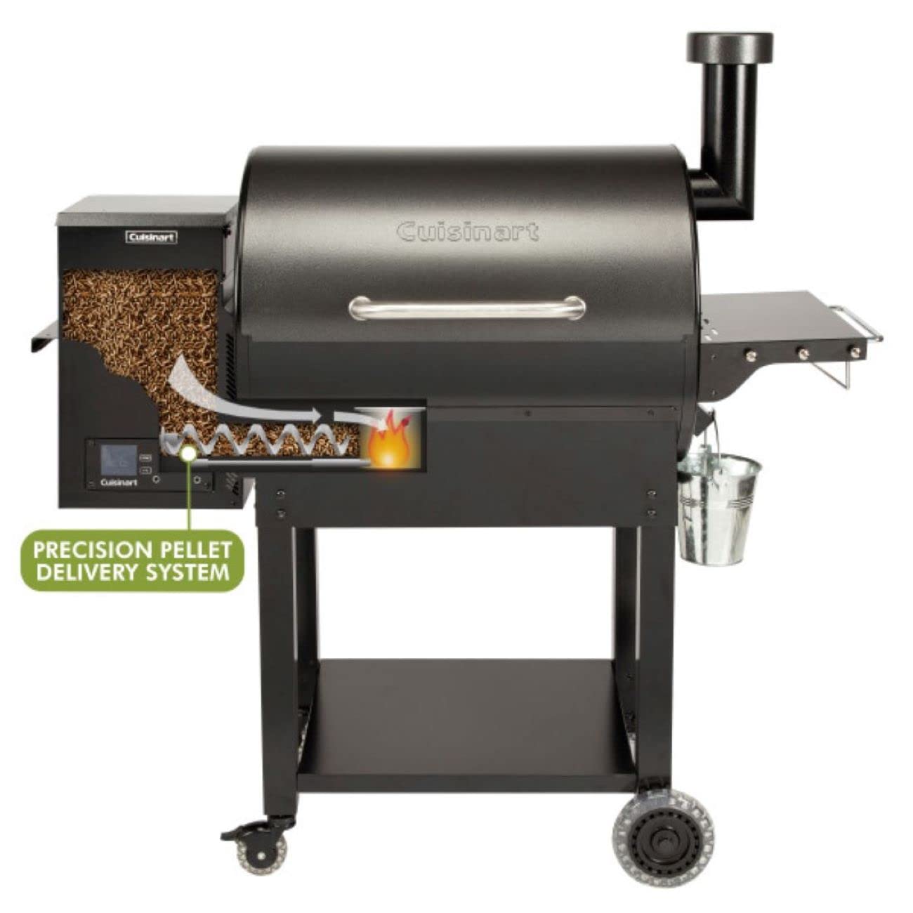 Grill and Smoker, 52"x24.5"x49.3", Deluxe Wood Pellet Grill