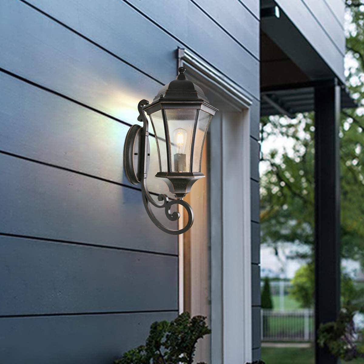 Outdoor Light Fixture, 1*Wall Mount (No Sensor) + 2* Post/Pier Mount (No Sensor)