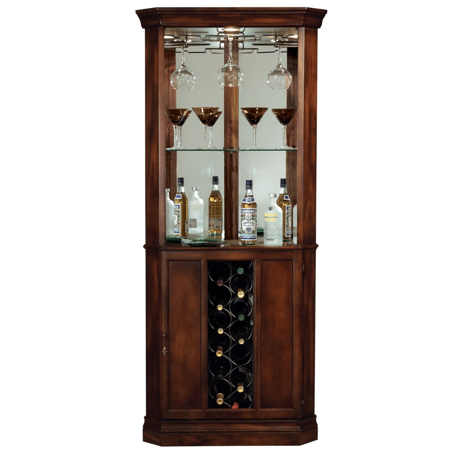 Piedmont Wine & Bar Cabinet - Home Liquor Storage with Stemware Rack