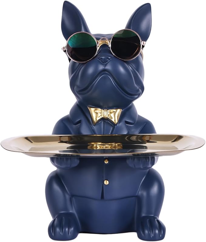 Bulldog Statue Key Bowls - Funny Frenchie Gifts, Luxury Home Decor, Modern Dog Decor