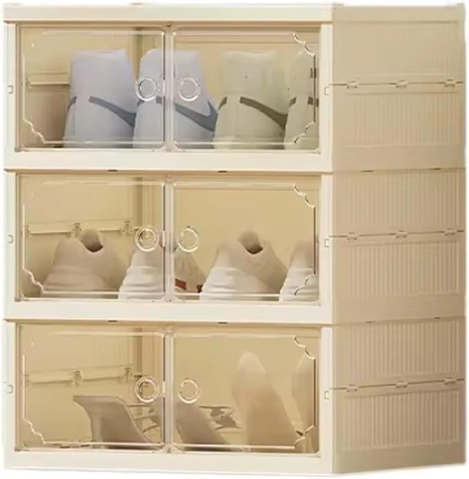 9 Tier Foldable Shoe Rack Organizer for Closet No Assembly Shoe Shelf Plastic Stackable