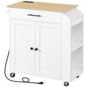 Kitchen Storage Island with Spice Rack and Drawer, Rolling Kitchen on Wheels