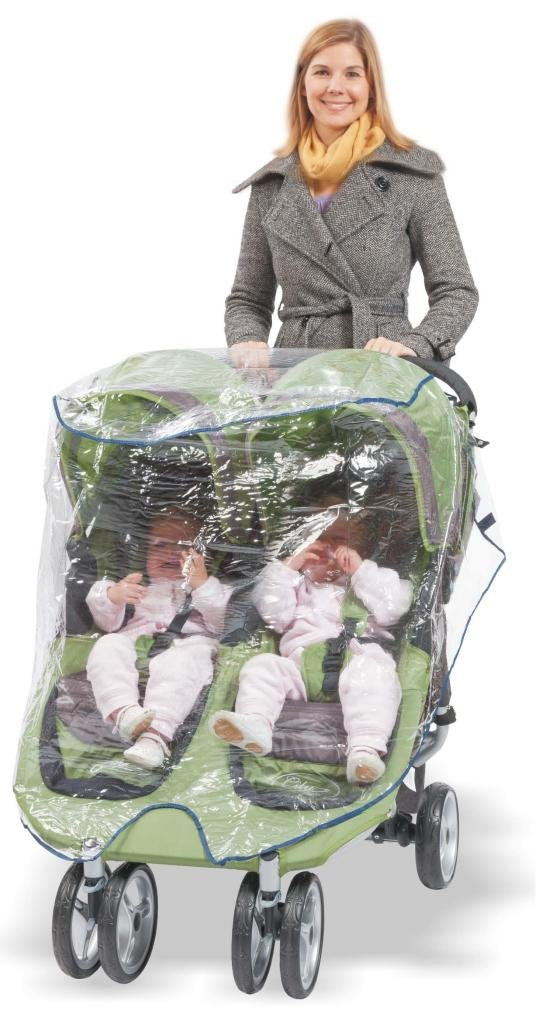 Universal Double Jogging Stroller Waterproof Rain Cover/Wind Shield