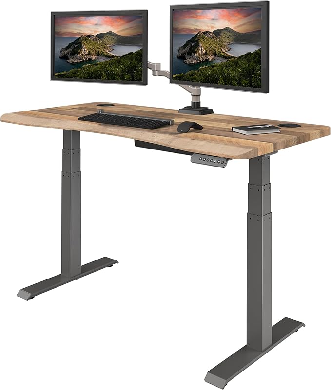 VariDesk Ergo 54x26 Height Adjustable Standing Desk - Curved Electric Stand