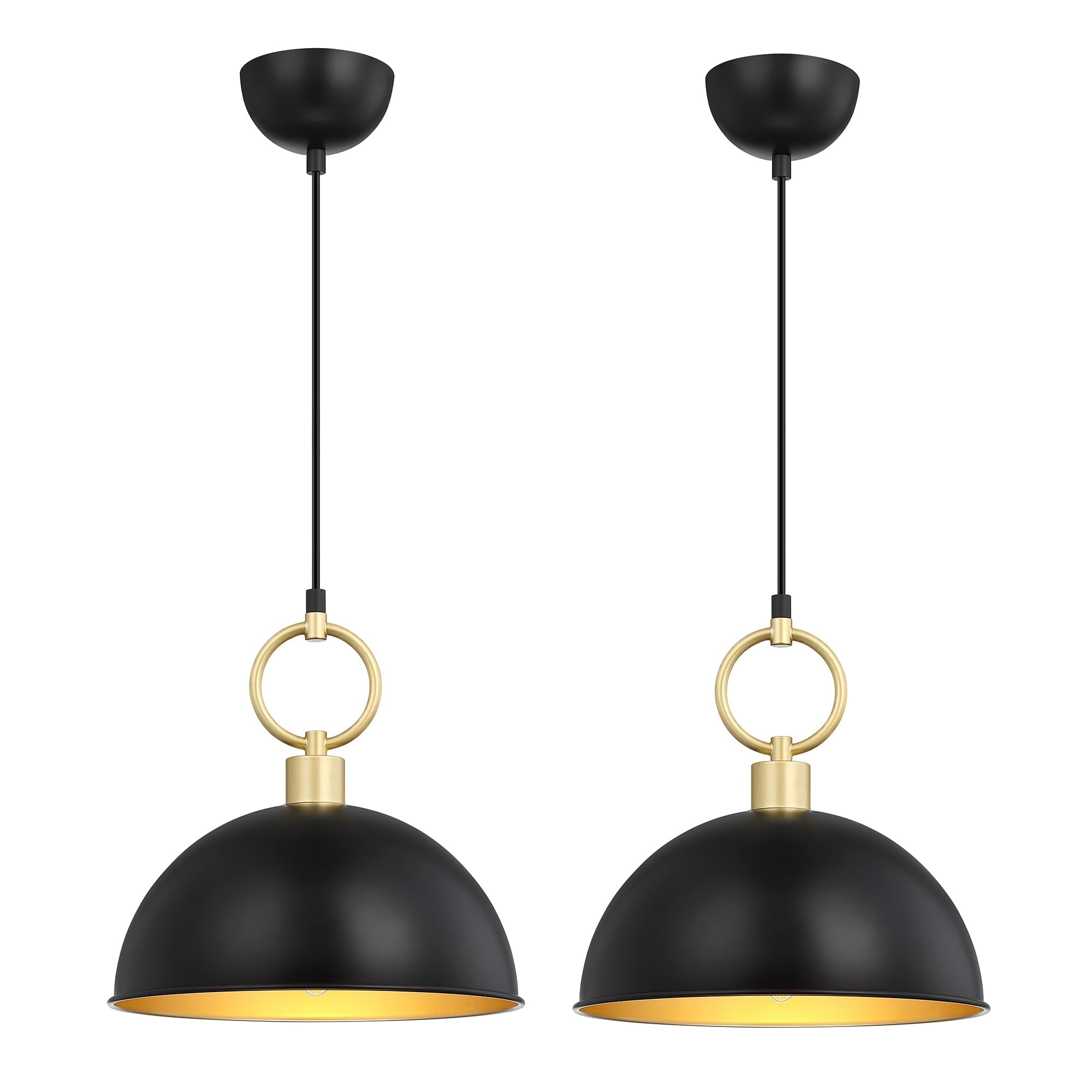 Pendant Lights Kitchen Island,Dining Room Light Fixtures Over Table 2 Pack with Black