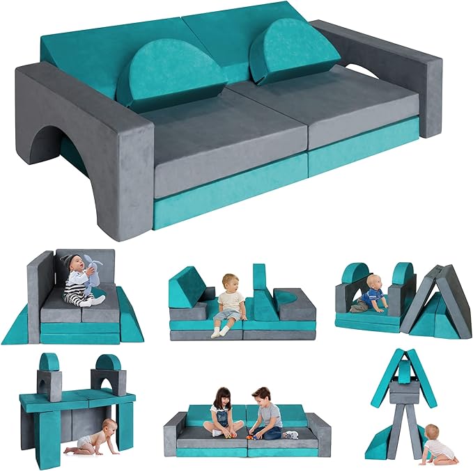 Modular Kids Play Set - 8PCS Foam Couches for Playroom